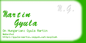 martin gyula business card